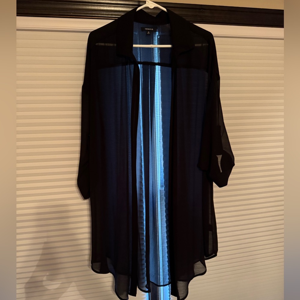 Torrid Black Sheer Cardigan